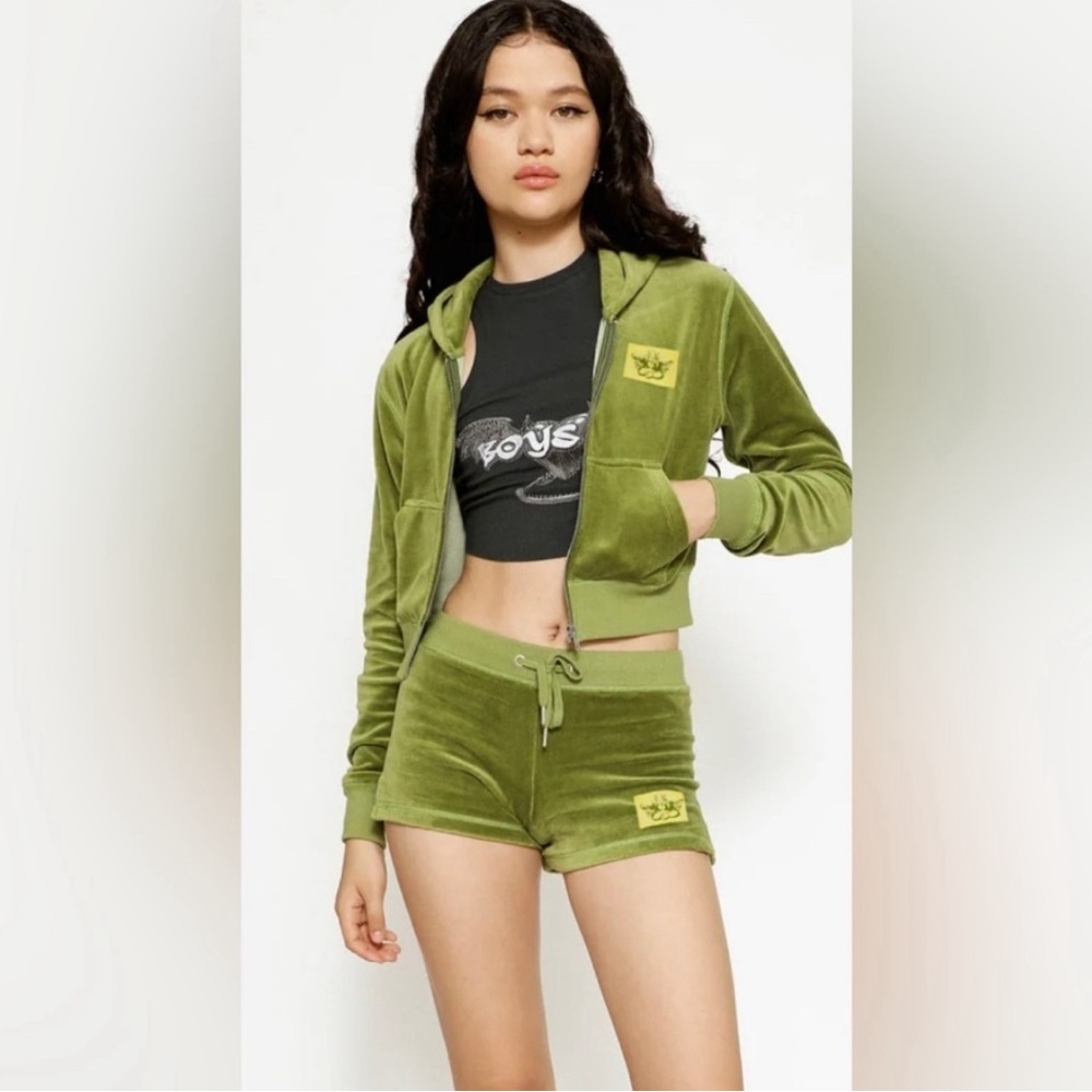NWT Boys Lie - Olive Velour Shorts